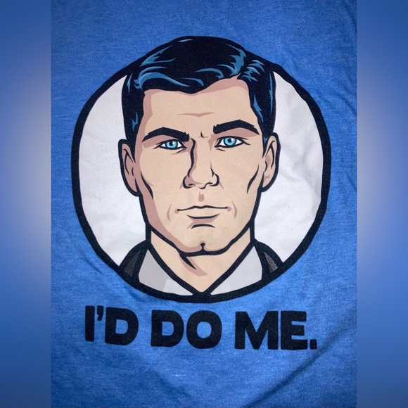ARCHER FX I’d Do Me Unisex Blue short sleeve Graphic Cotton T shirt XL GUC - Picture 2 of 9